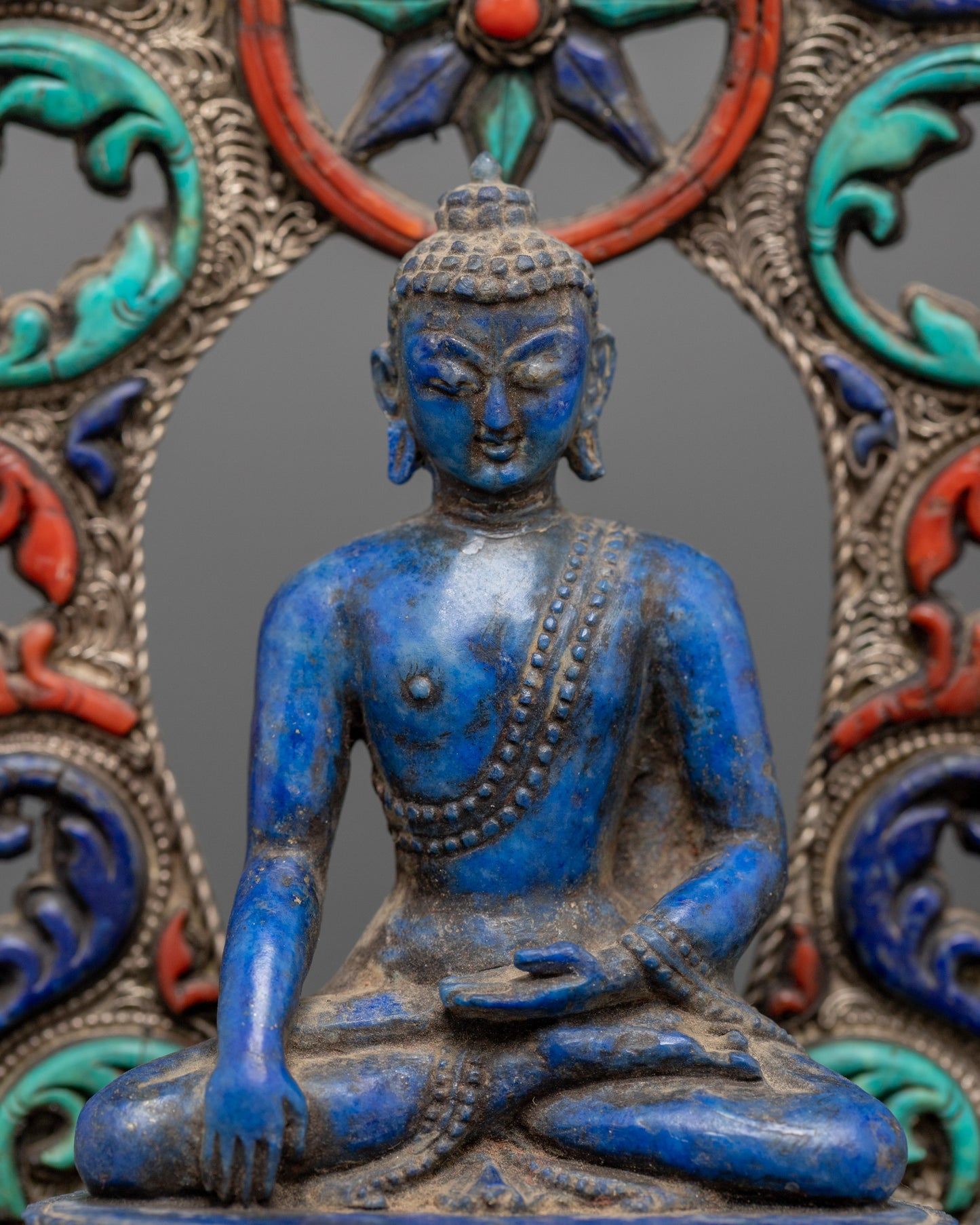 Blue Shakyamuni Buddha Statue | Sitting Buddha Statue