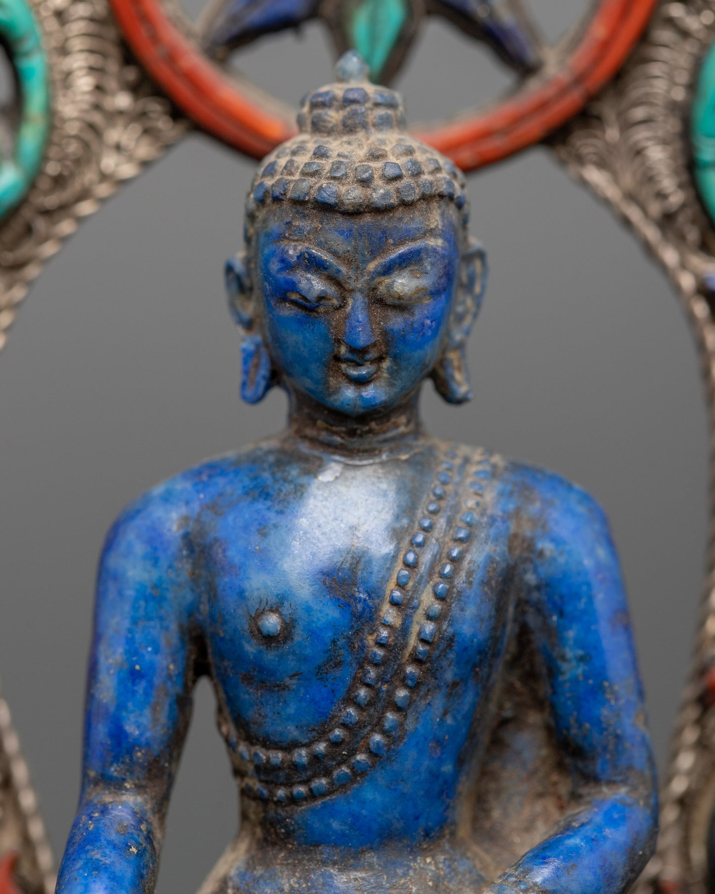 Blue Shakyamuni Buddha Statue | Sitting Buddha Statue