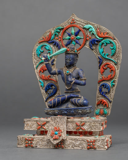 Blue Manjushri Statue | Home Decor Scupture