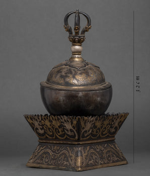 Buddhist Skull Cup | Tibetan Carved Skull | Ritual Artifacts