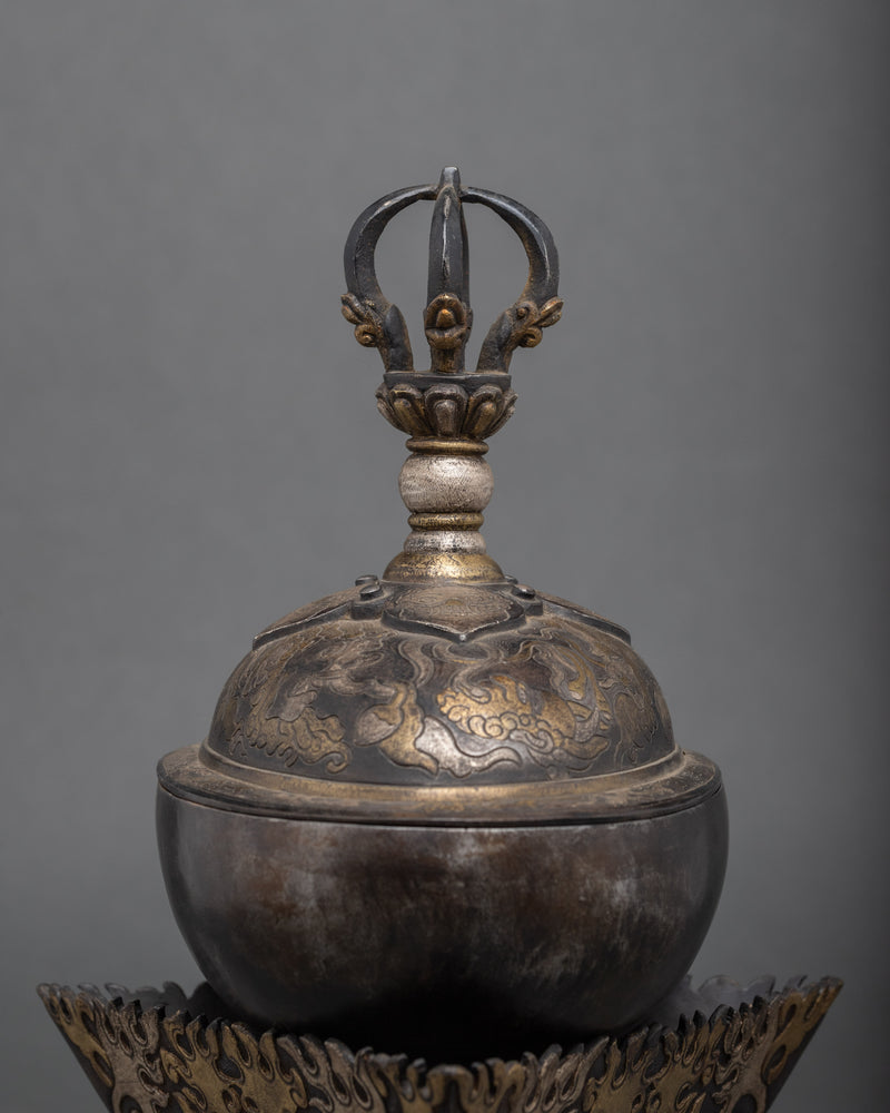 Buddhist Skull Cup | Tibetan Carved Skull | Ritual Artifacts