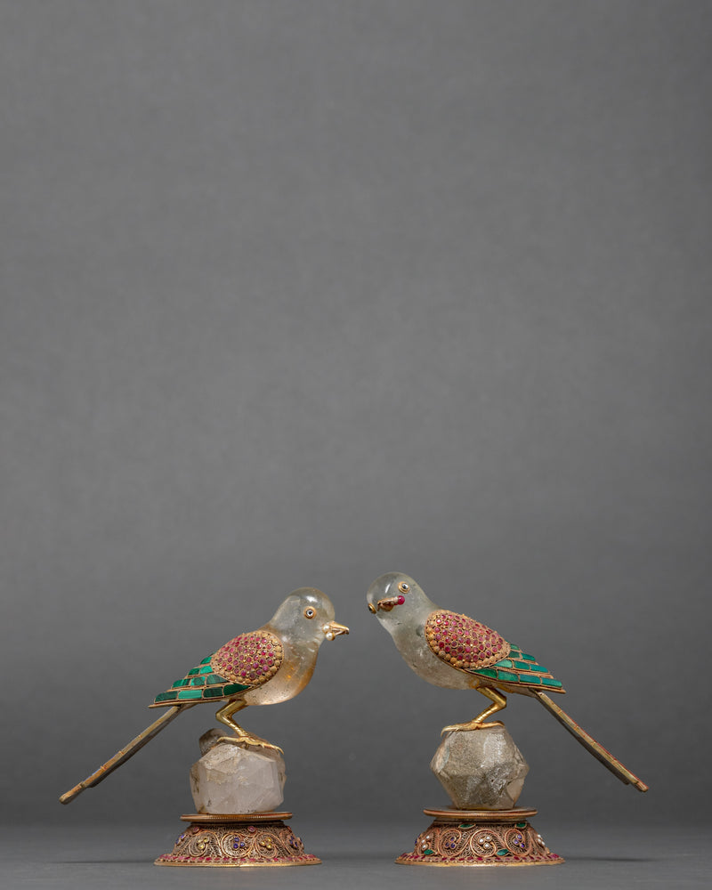 Gemstone Carved Bird for Home Decor | Healing Crystal Birds Set | Bird Collectible Figurine | Raphus Cucullatus | Gift for Her