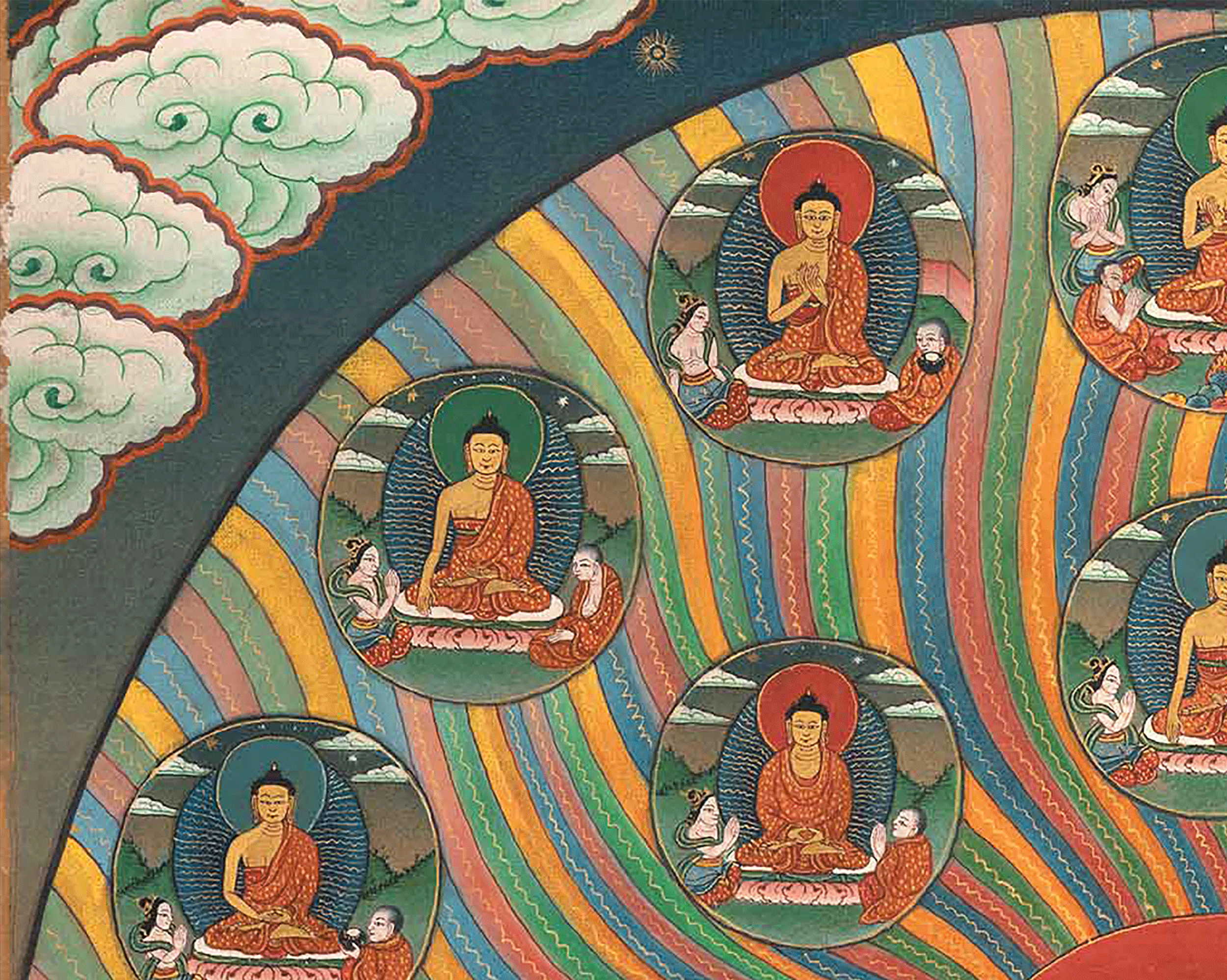 Buddha's 12 Deeds Thangka Print | Traditional gift