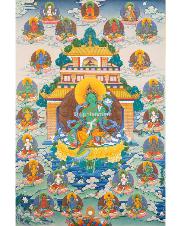 21 Tara Thangka | Dolma Female Buddha | Orgyen Chokgyur Dechen Lingpa Tradition