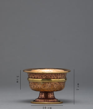 High Quality Brass Water Offering Bowls | Handcarved Tibetan Yonchap