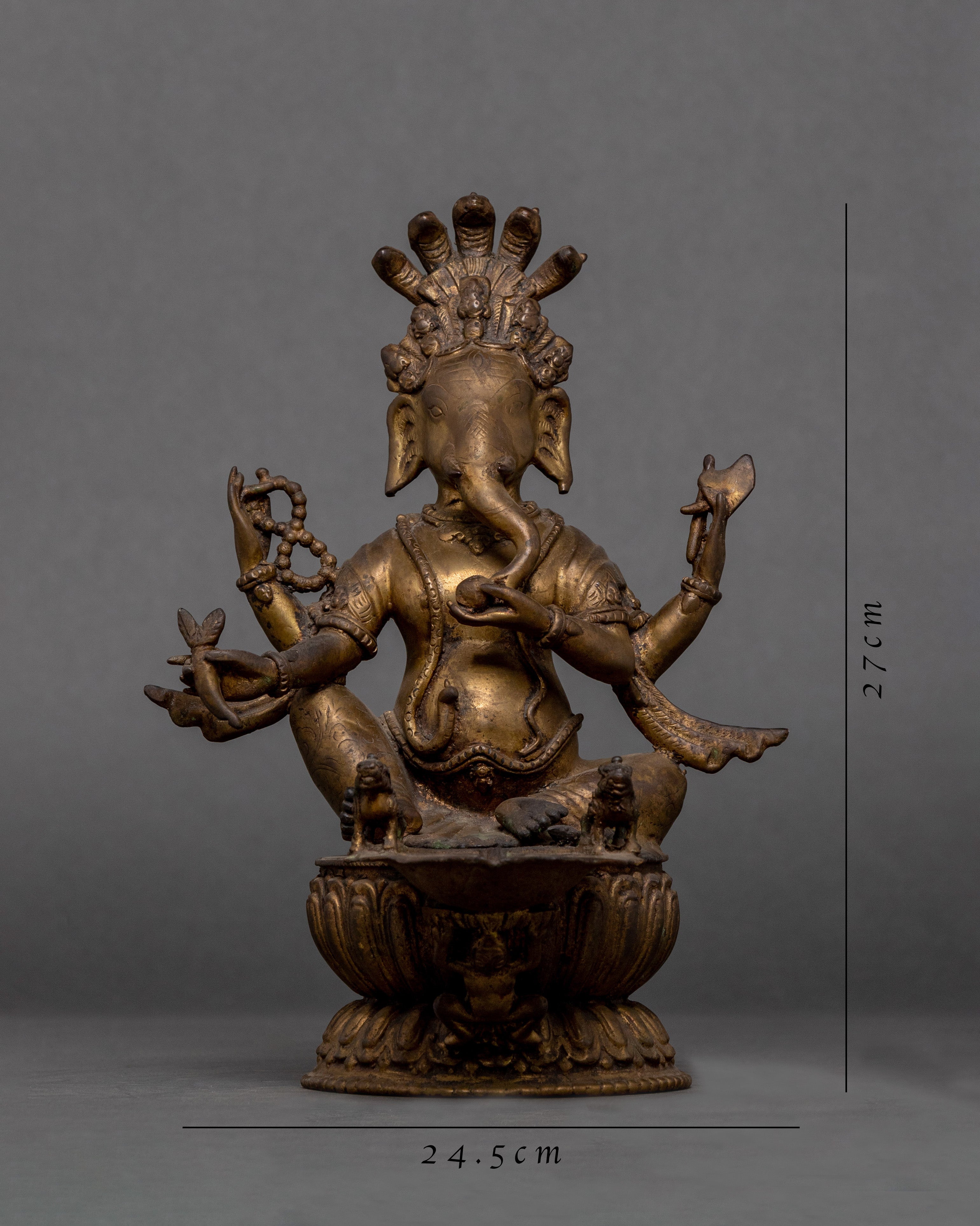 Ganesha Sukunda Lamp | Vintage Brass Oil Lamp from Nepal