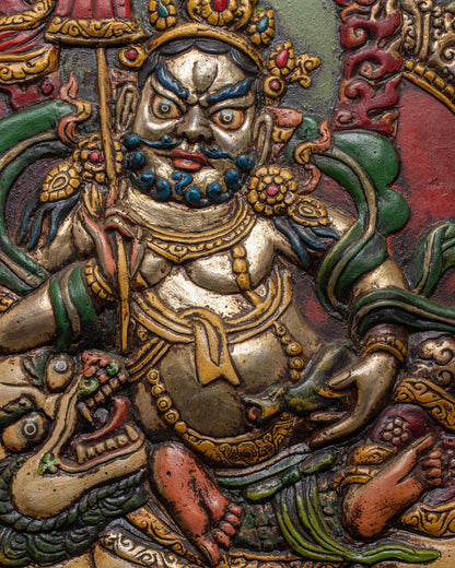 Namtoshe Metal Thangka | Tibetan God of Wealth