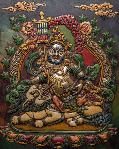 Namtoshe Metal Thangka | Tibetan God of Wealth