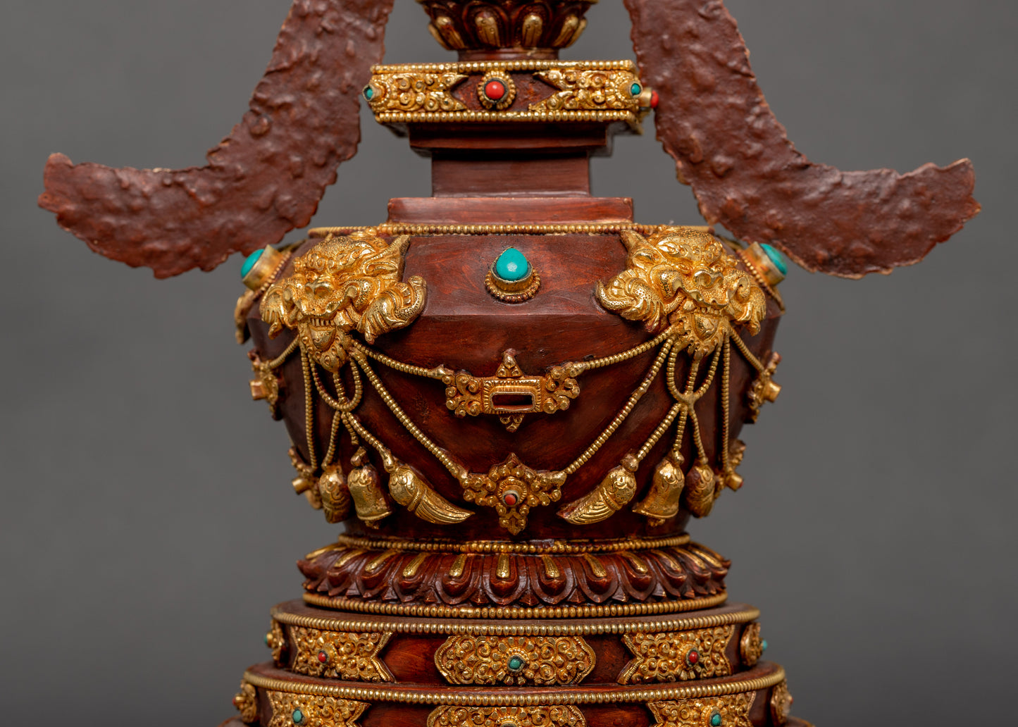 Gold-Plated Buddhist Stupa | Traditional Hand Art Work