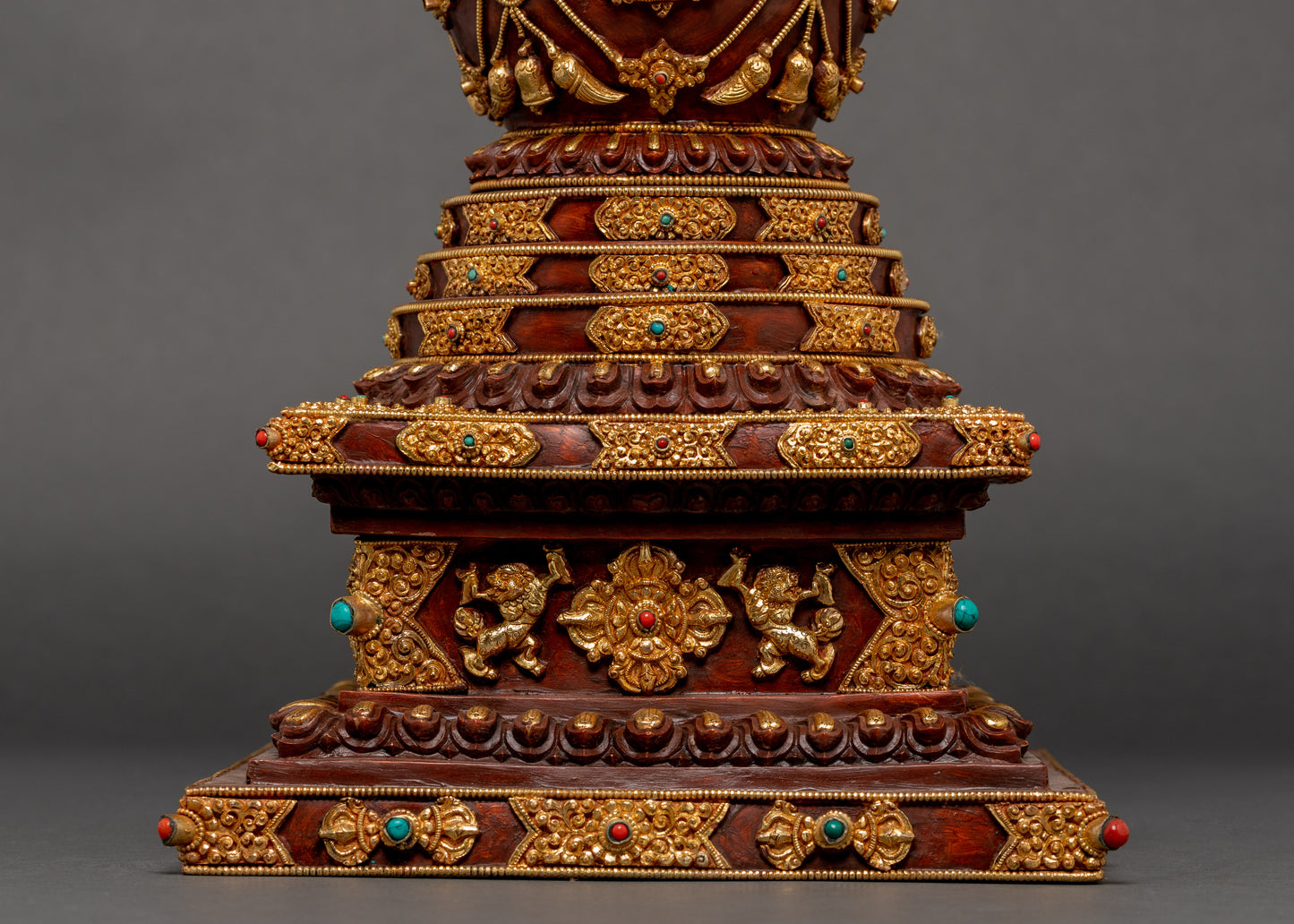 Gold-Plated Buddhist Stupa | Traditional Hand Art Work