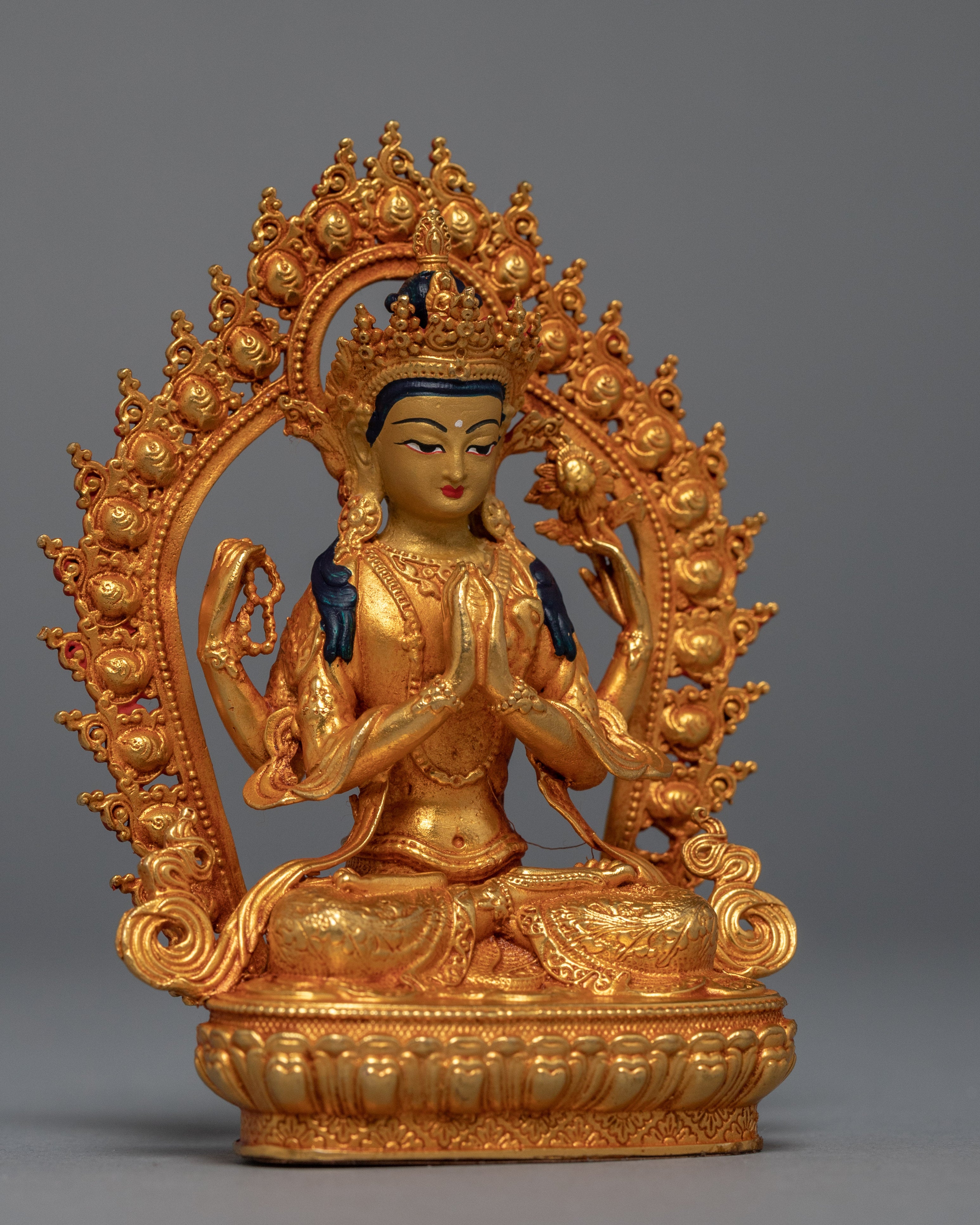 Miniature Chenrezig Sculpture | Himalayan Art Work