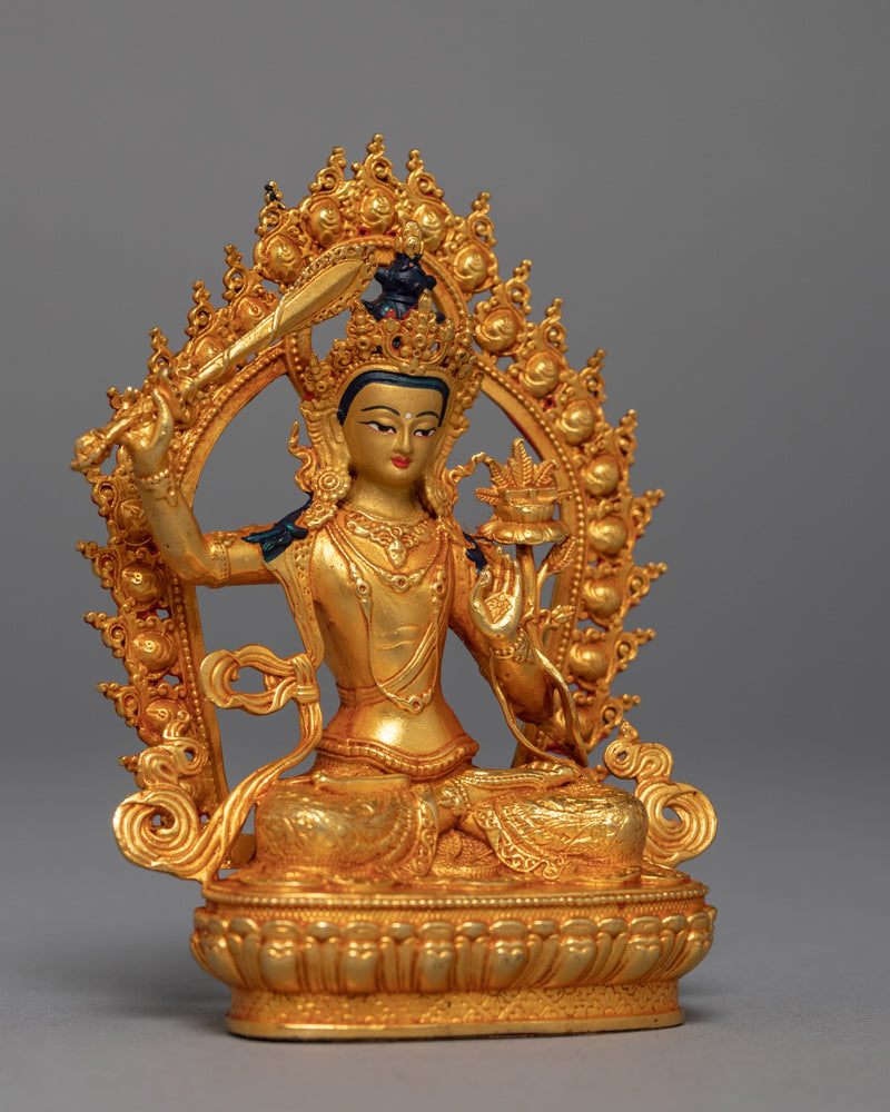 Mini Manjushri Sculpture | Bodhisattva Wisdom Deity
