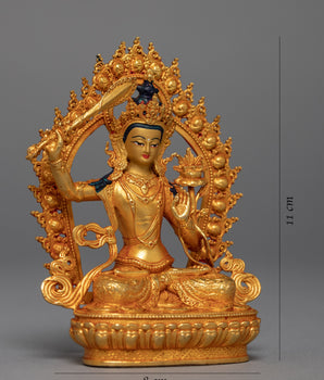Mini Manjushri Sculpture | Bodhisattva Wisdom Deity