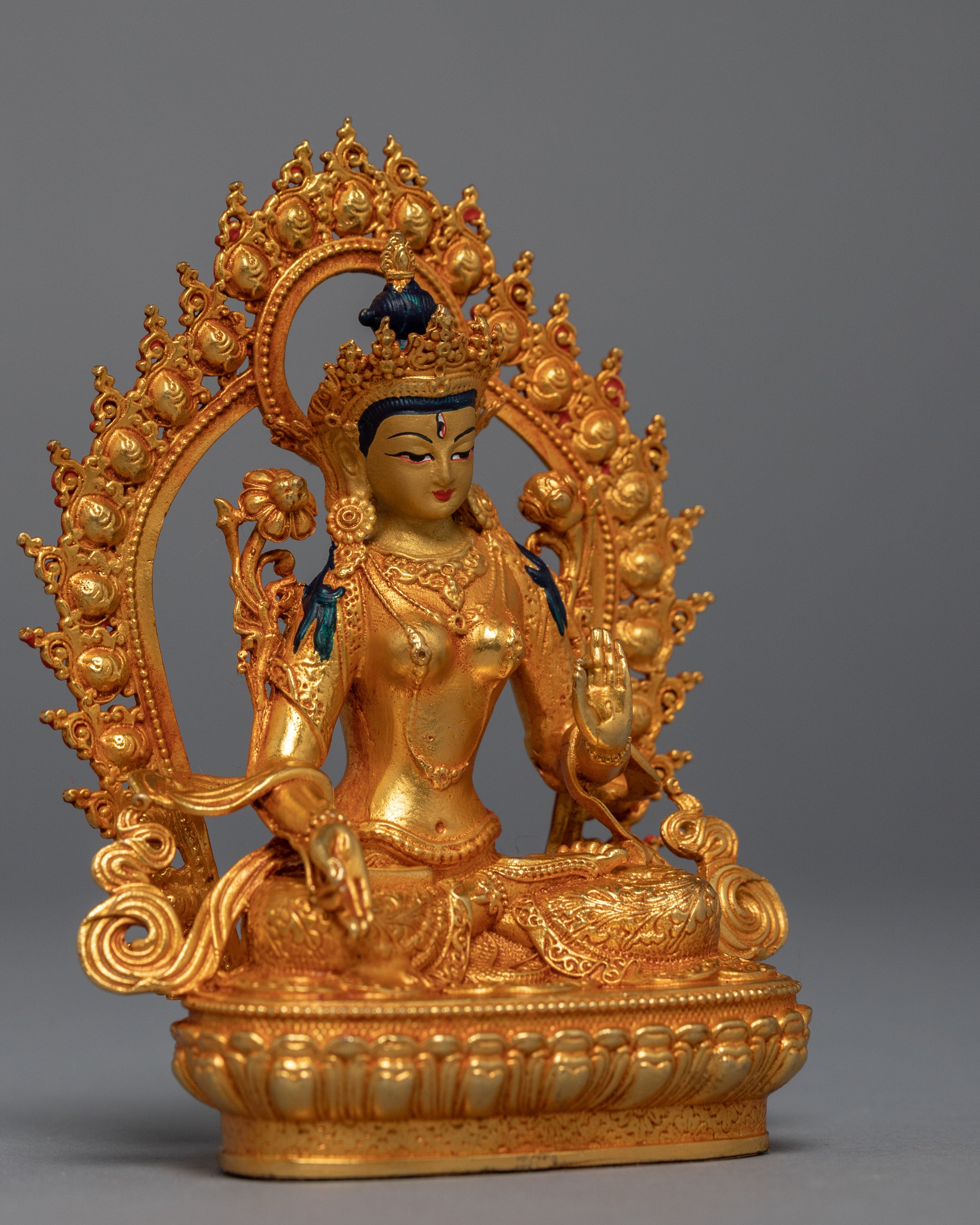 Mini White Tara Sculpture | Buddhist Long Life Deity