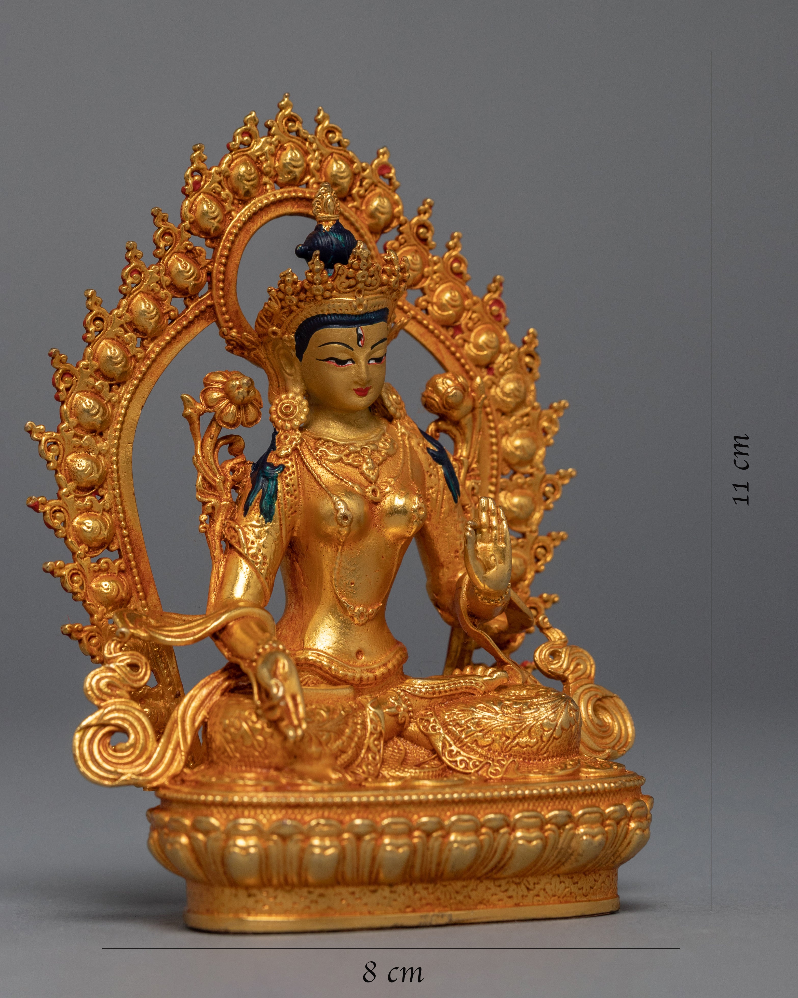 Mini White Tara Sculpture | Buddhist Long Life Deity