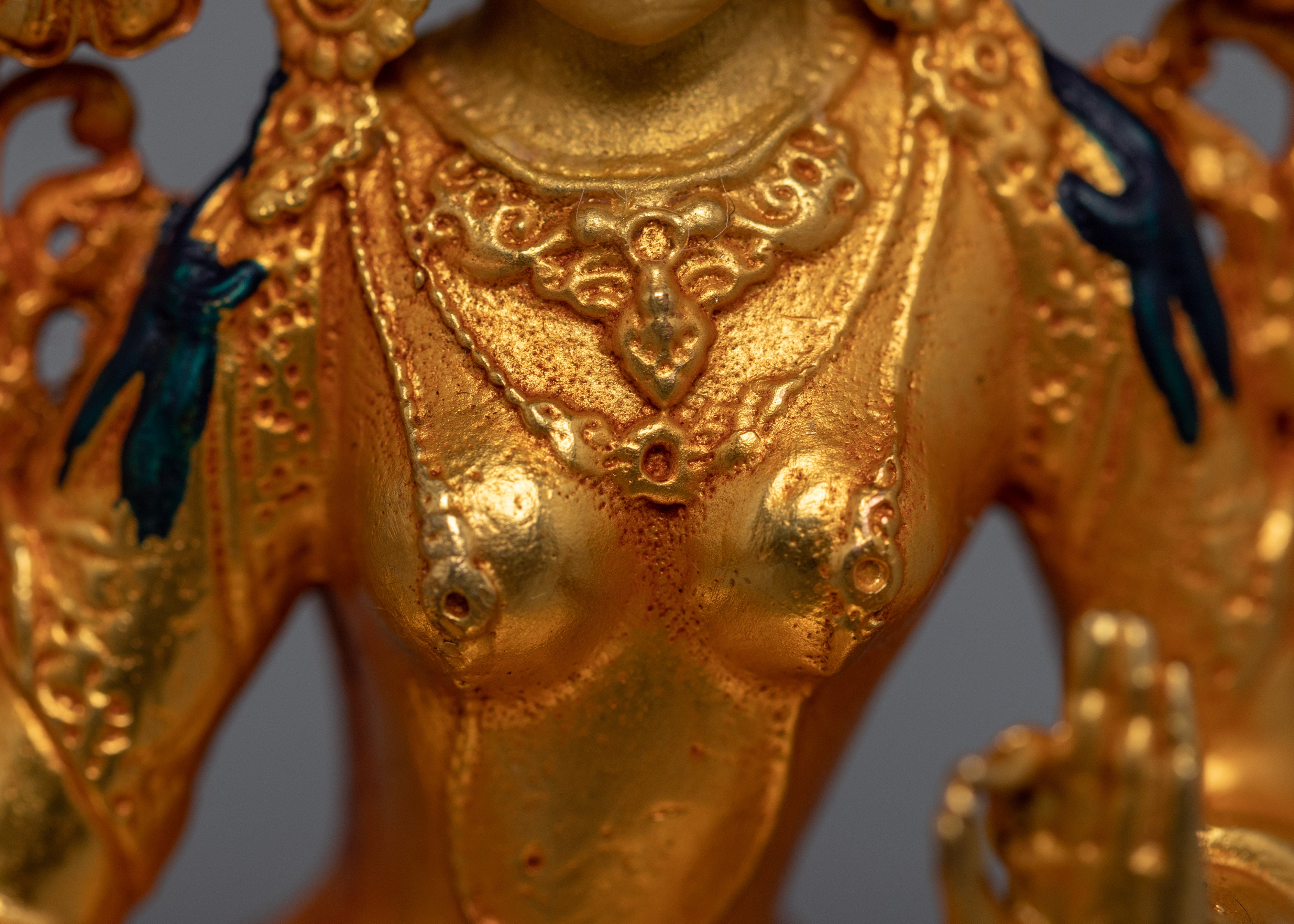 Mini White Tara Sculpture | Buddhist Long Life Deity
