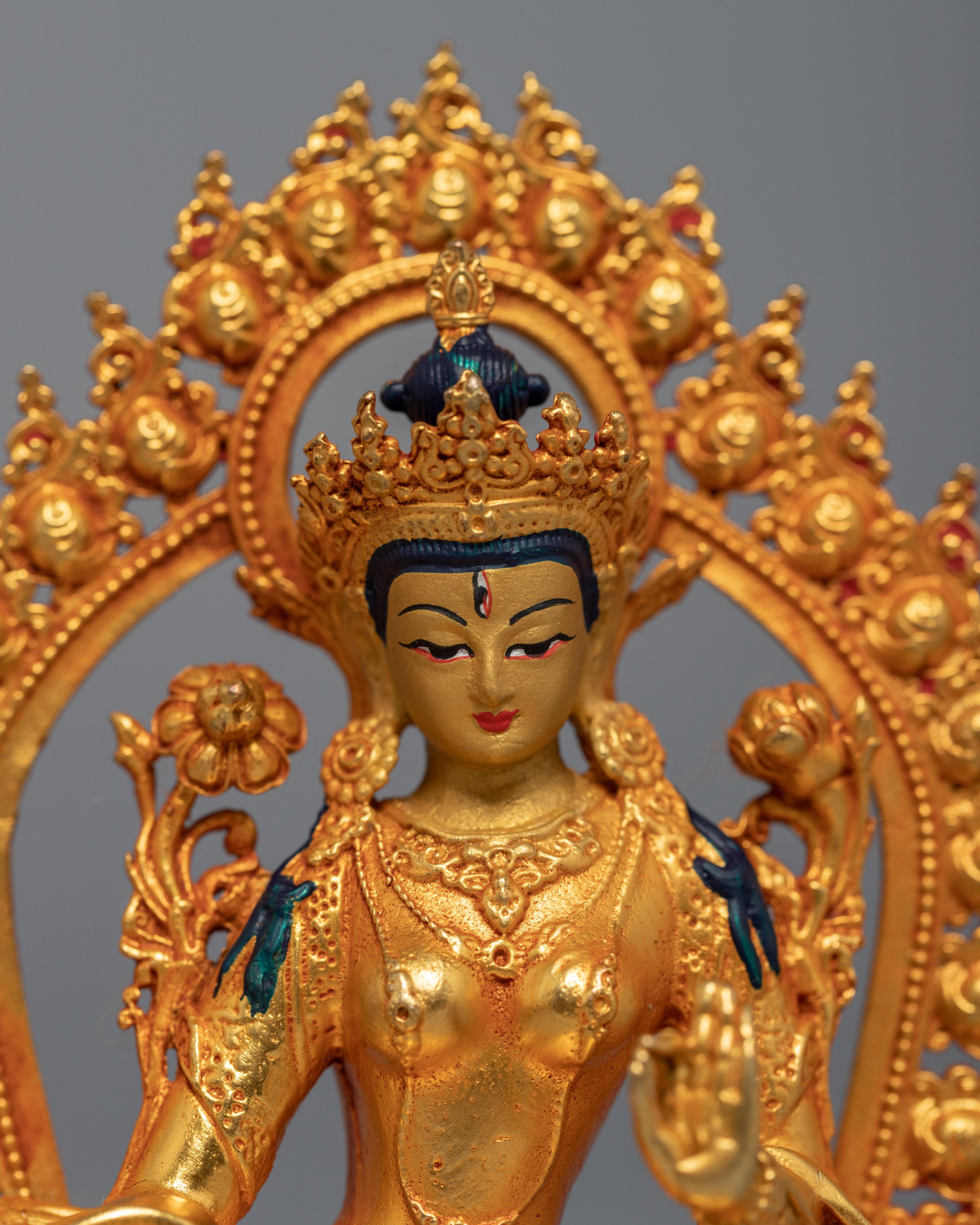 Mini White Tara Sculpture | Buddhist Long Life Deity