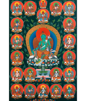 21 Taras | Hand painted Tibetan Thangka