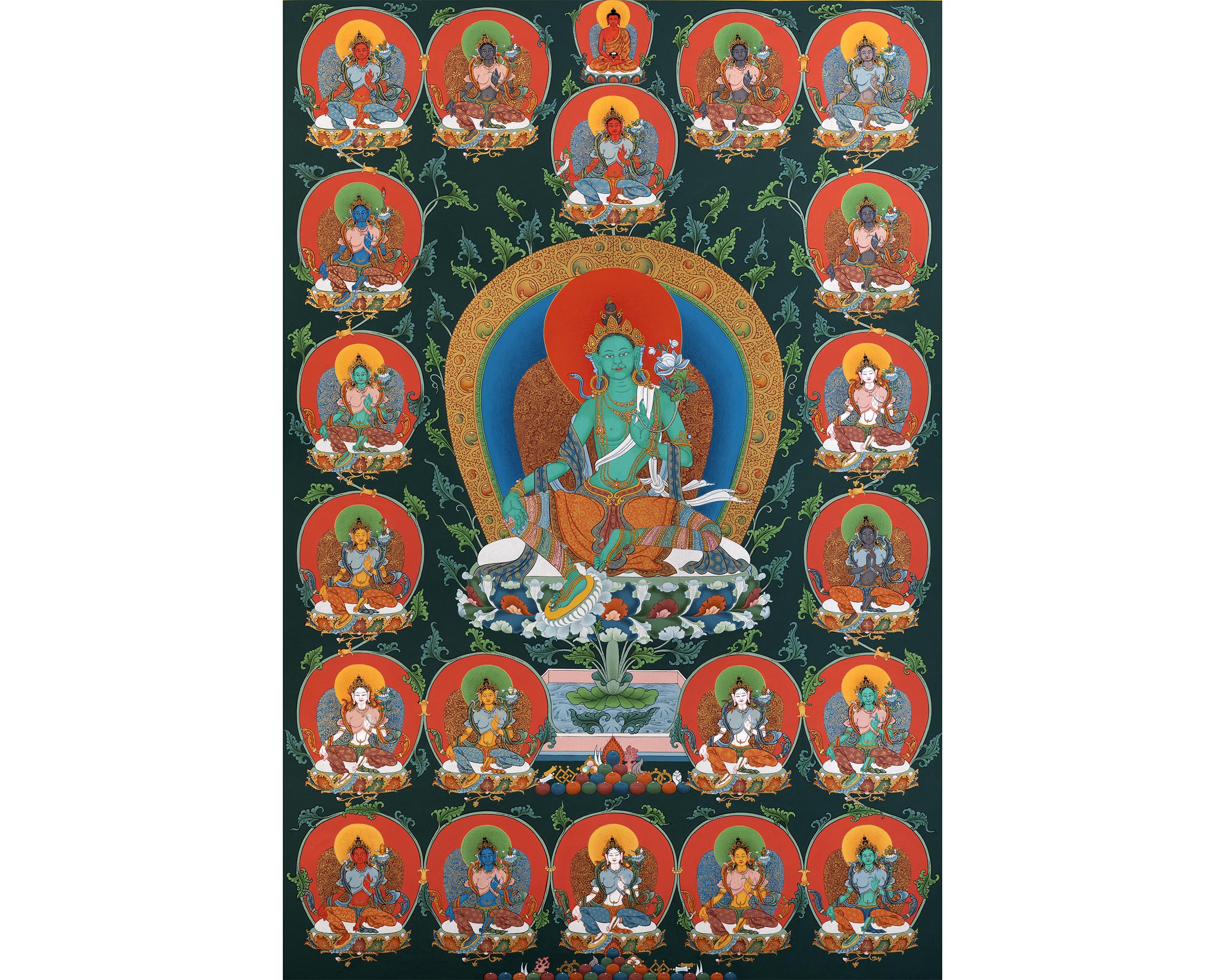21 Taras | Hand painted Tibetan Thangka