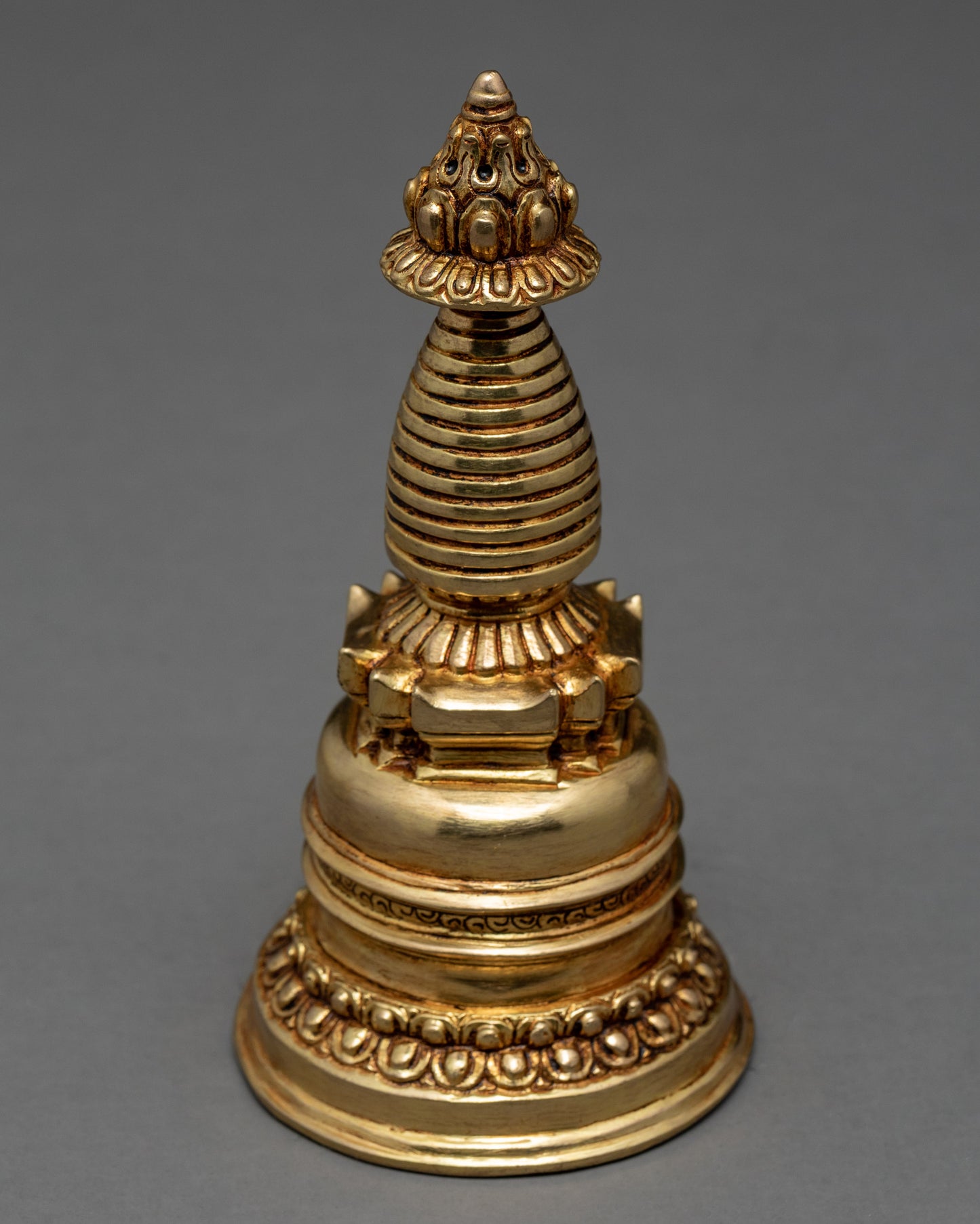 Handmade Gold Plated Chorten | Handcrafted Ritual Item