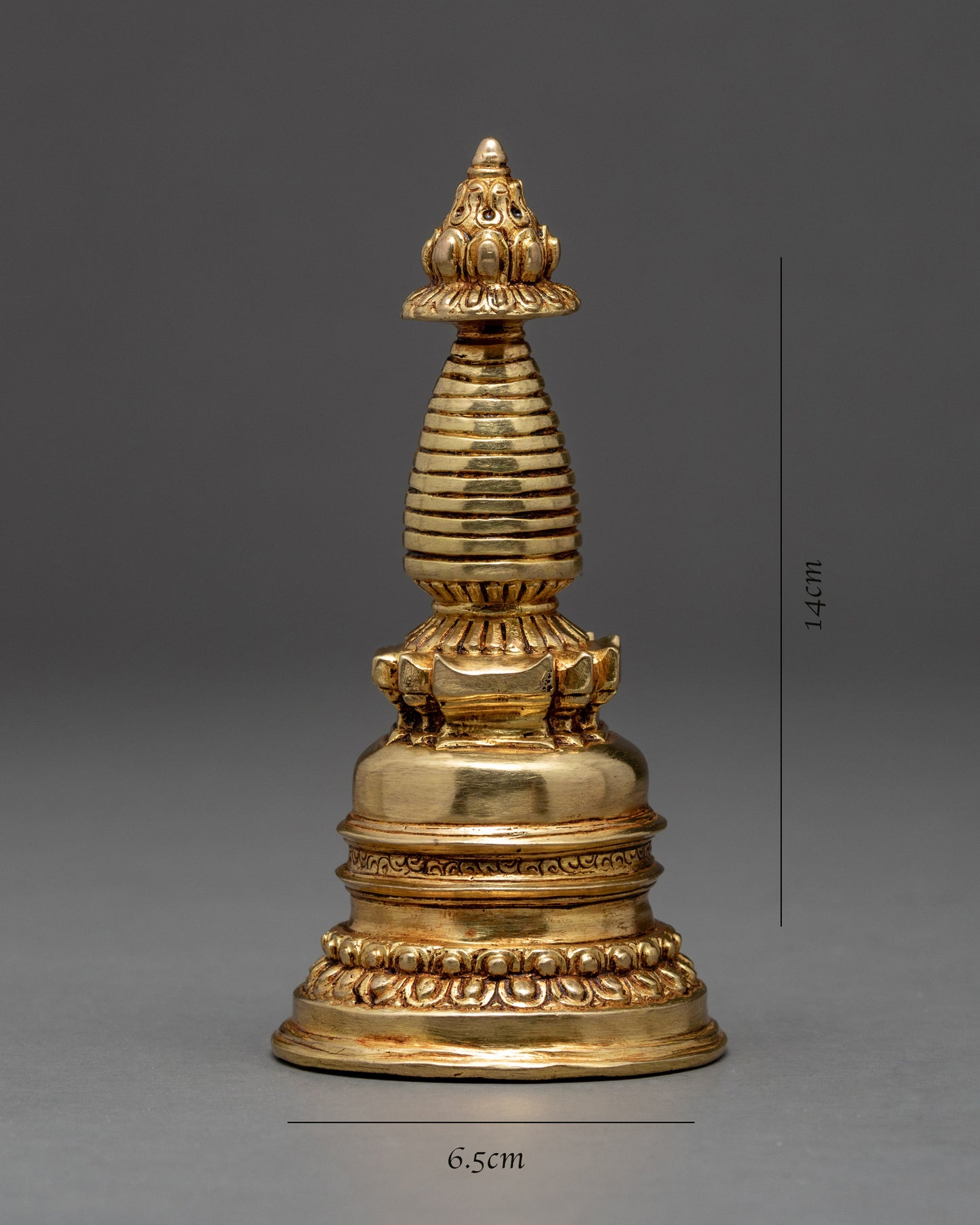 Handmade Gold Plated Chorten | Handcrafted Ritual Item