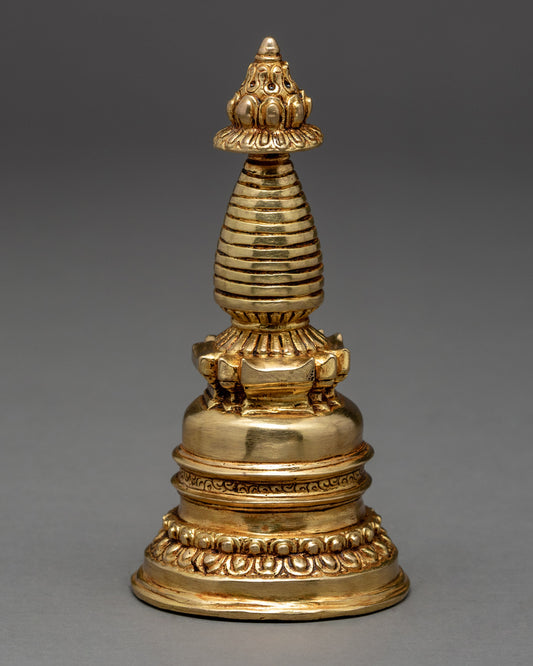 Handmade Gold Plated Stupa