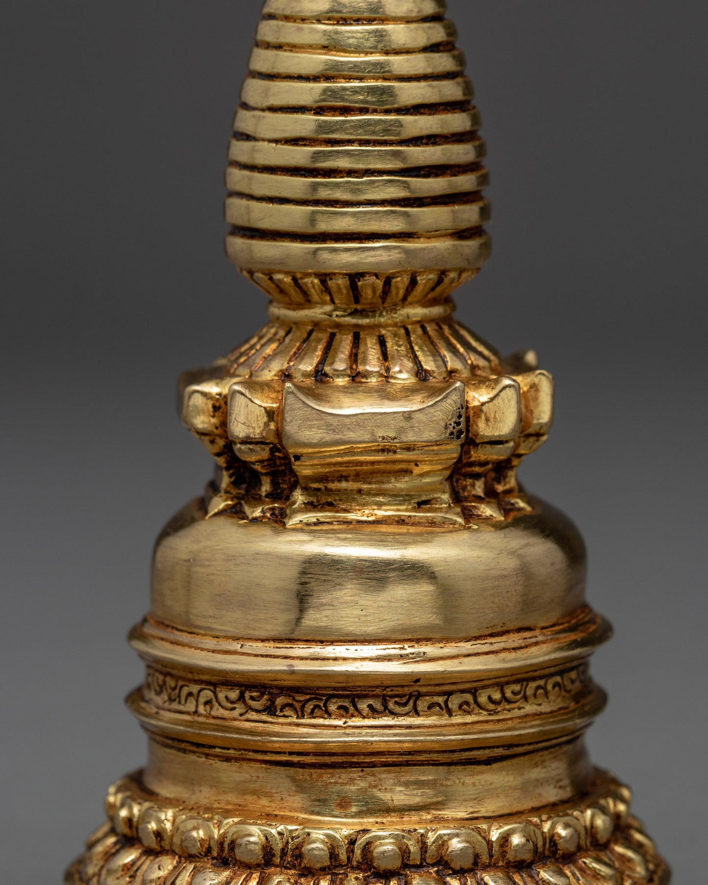 Handmade Gold Plated Chorten | Handcrafted Ritual Item