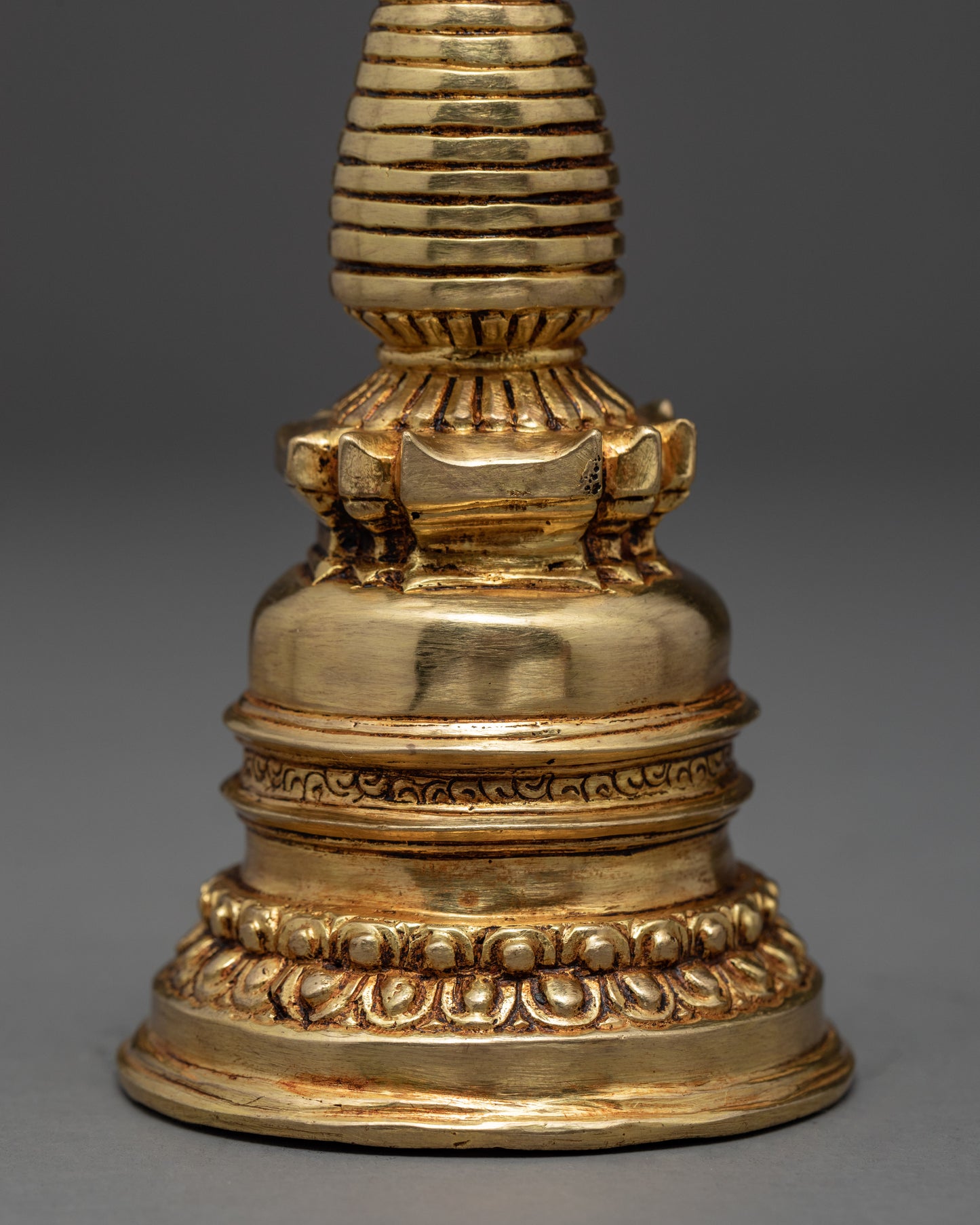 Handmade Gold Plated Chorten | Handcrafted Ritual Item