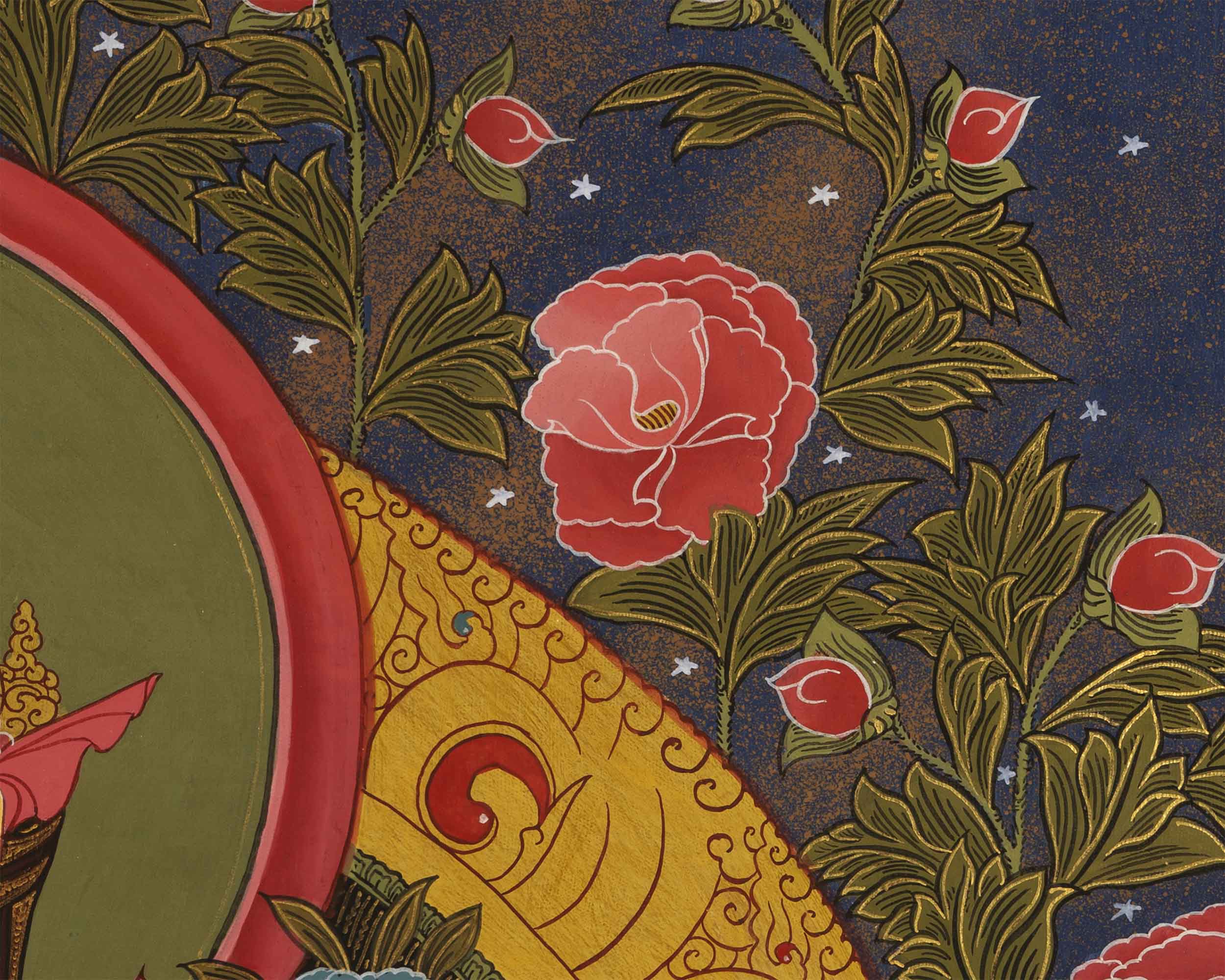 White Tara Thangka Print | Buddhist Female Bodhisattva Art | Wall Decors