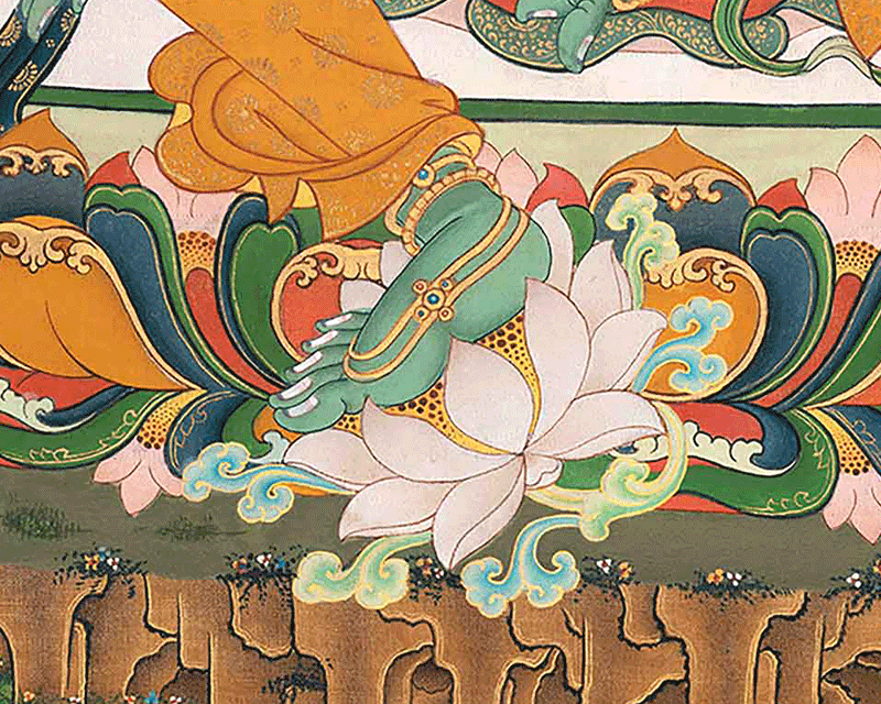Green Tara Thangka Art Print | Goddess of Compassion | Thangka Print for Spiritual Radiance