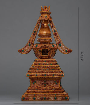 24K Gold Plated Buddhist Stupa | Himalayan Art