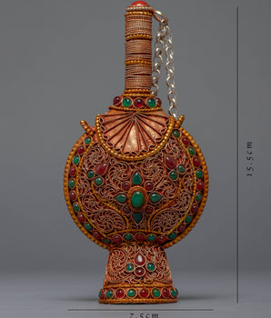 Inlay Turquoise Germ Snuff Bottle | Traditional Artifacts | Gift Ideas
