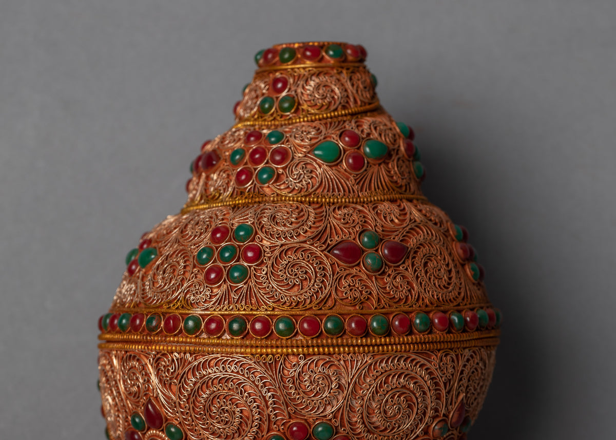 Conch Shell Instrument For Home Decor | Traditional Himalayan Art