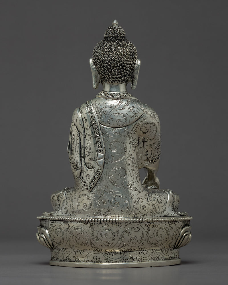 Shakyamuni Buddha Sculpture | Silver Plating