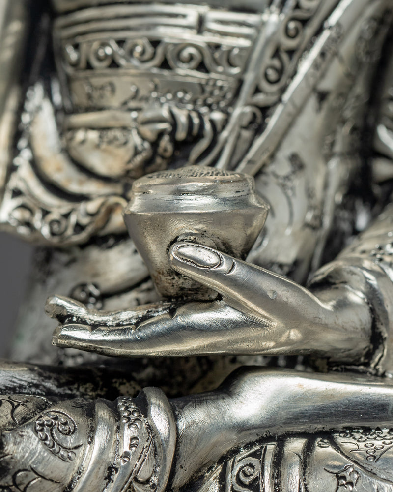 Shakyamuni Buddha Sculpture | Silver Plating