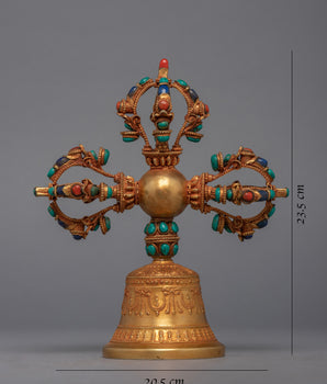 Tibetan Meditation Bell With Vajra Handle | Himalayan Art Work