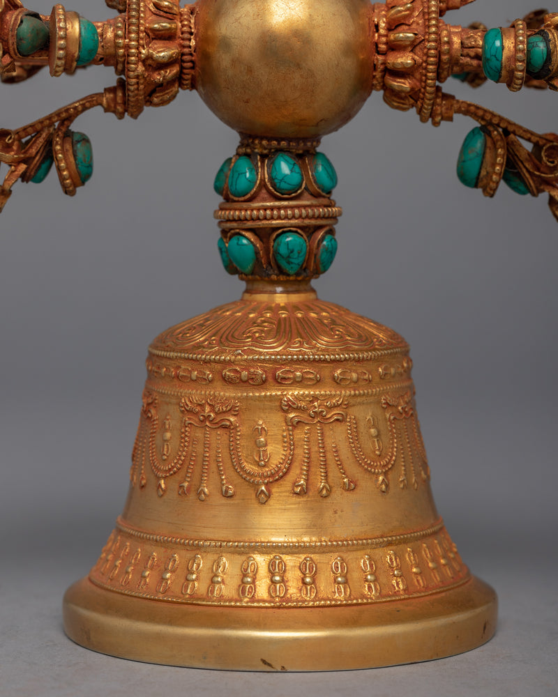 Tibetan Meditation Bell With Vajra Handle | Himalayan Art Work