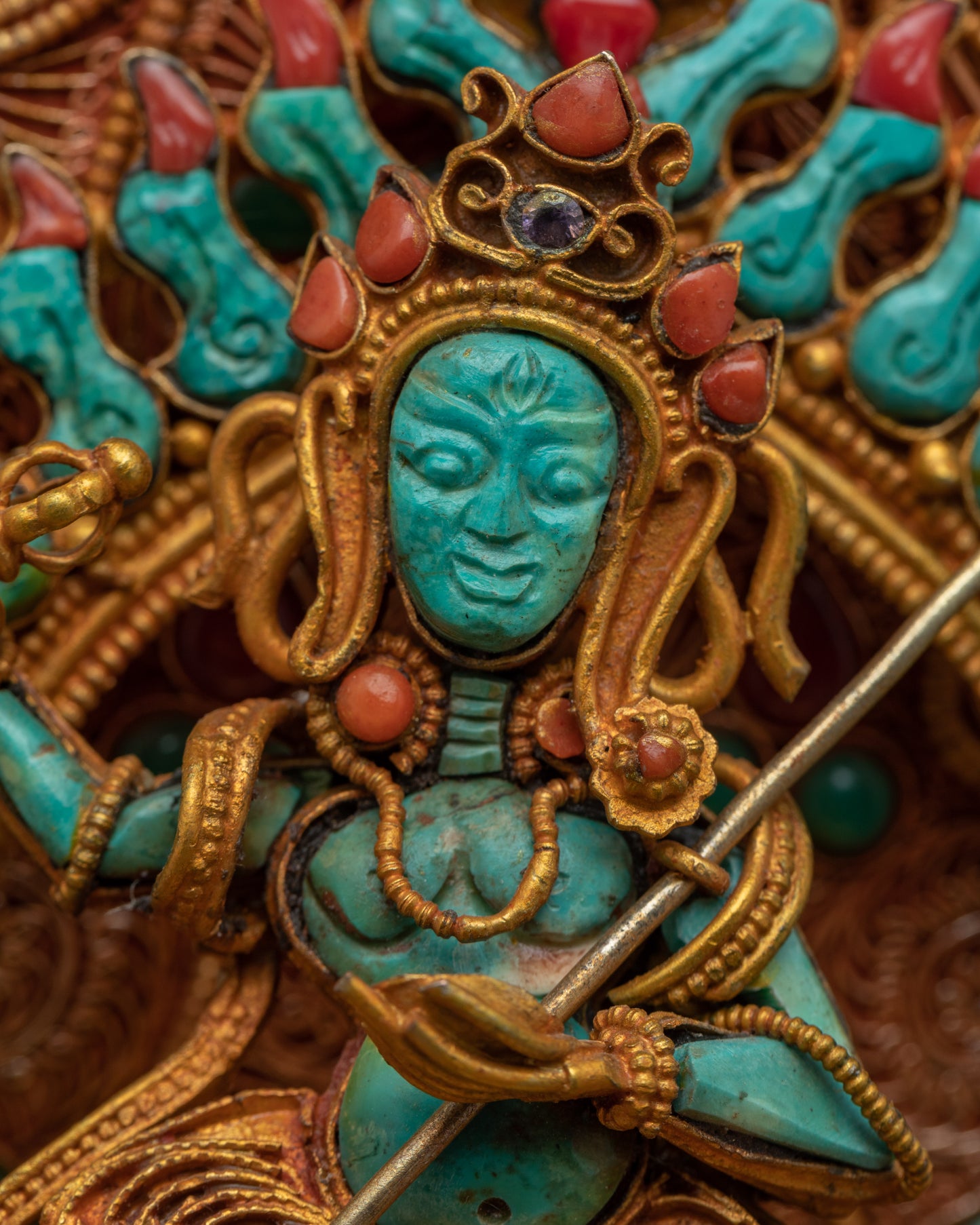 Dorje Phagmo Sculpture | Gold Plated Tibetan Art