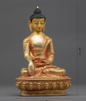 Seated Buddha Shakyamuni Statue | Gold-Gilded Buddhist Himalayan Art