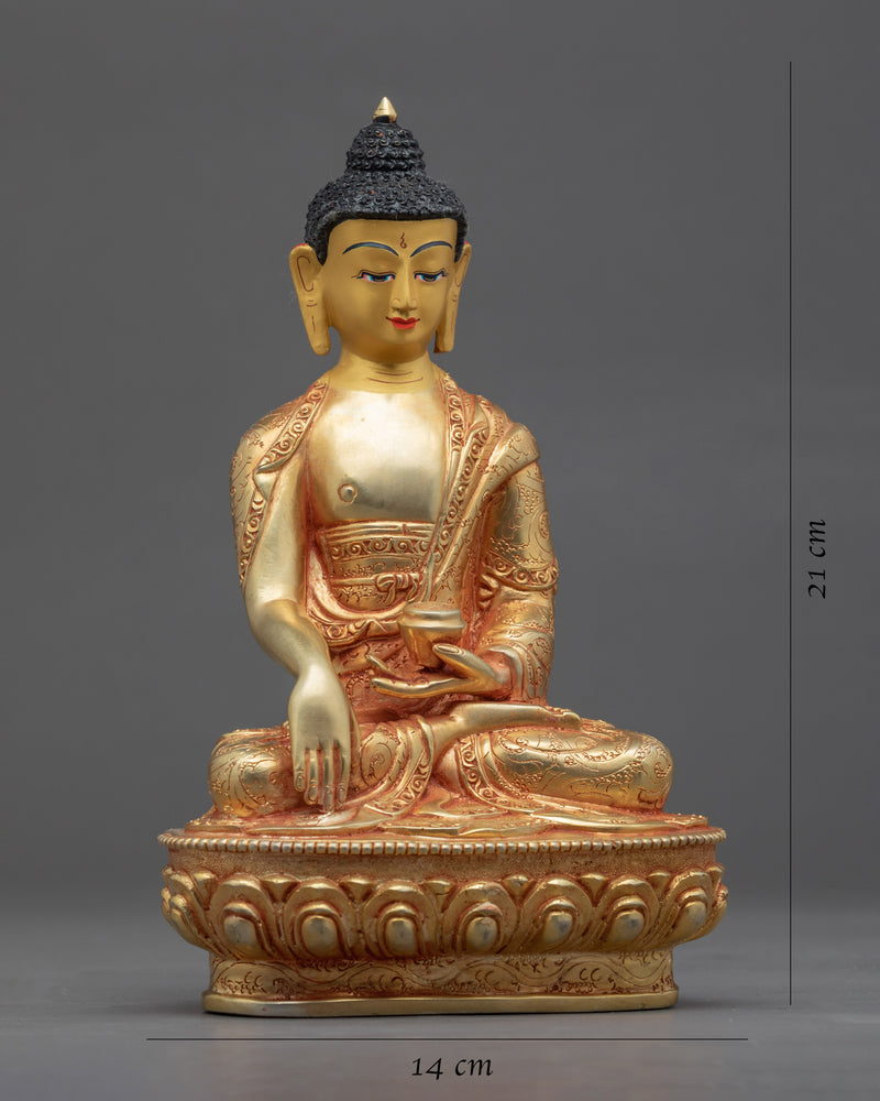 Seated Buddha Shakyamuni Statue | Gold-Gilded Buddhist Himalayan Art