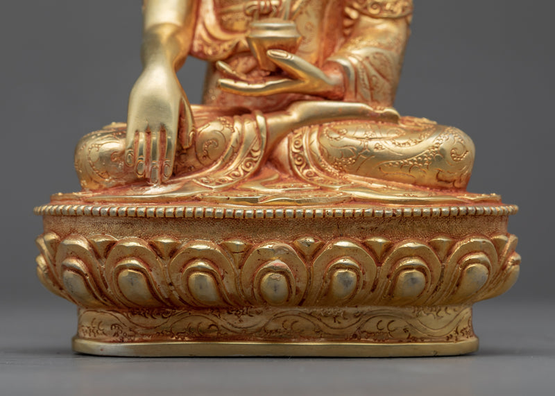 Seated Buddha Shakyamuni Statue | Gold-Gilded Buddhist Himalayan Art