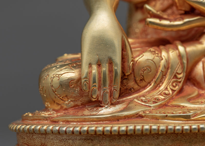 Seated Buddha Shakyamuni Statue | Gold-Gilded Buddhist Himalayan Art