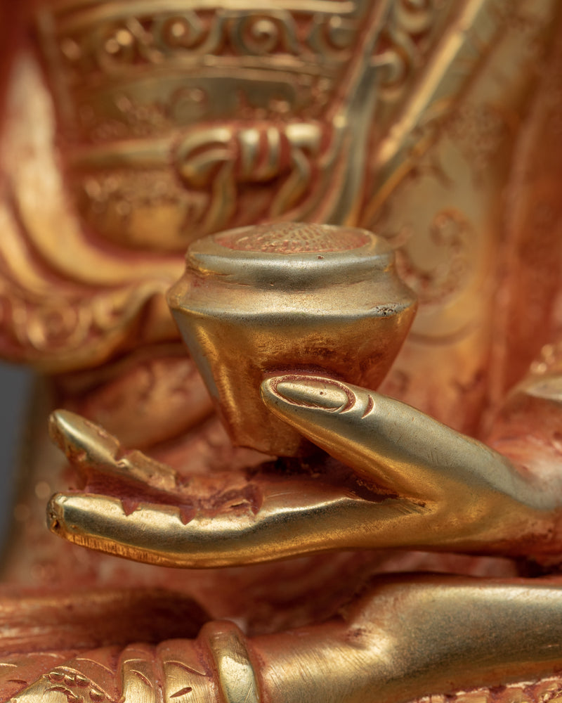 Seated Buddha Shakyamuni Statue | Gold-Gilded Buddhist Himalayan Art