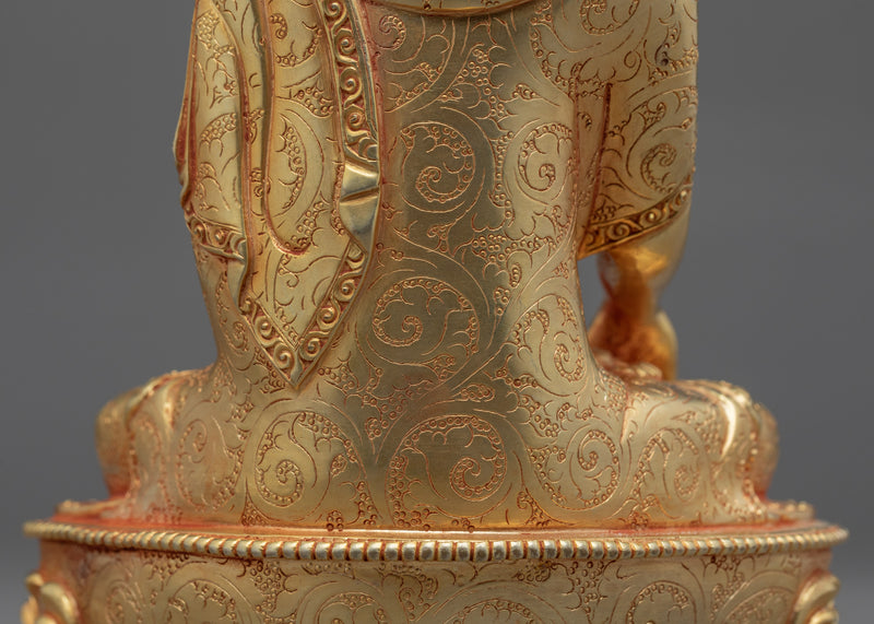 Seated Buddha Shakyamuni Statue | Gold-Gilded Buddhist Himalayan Art