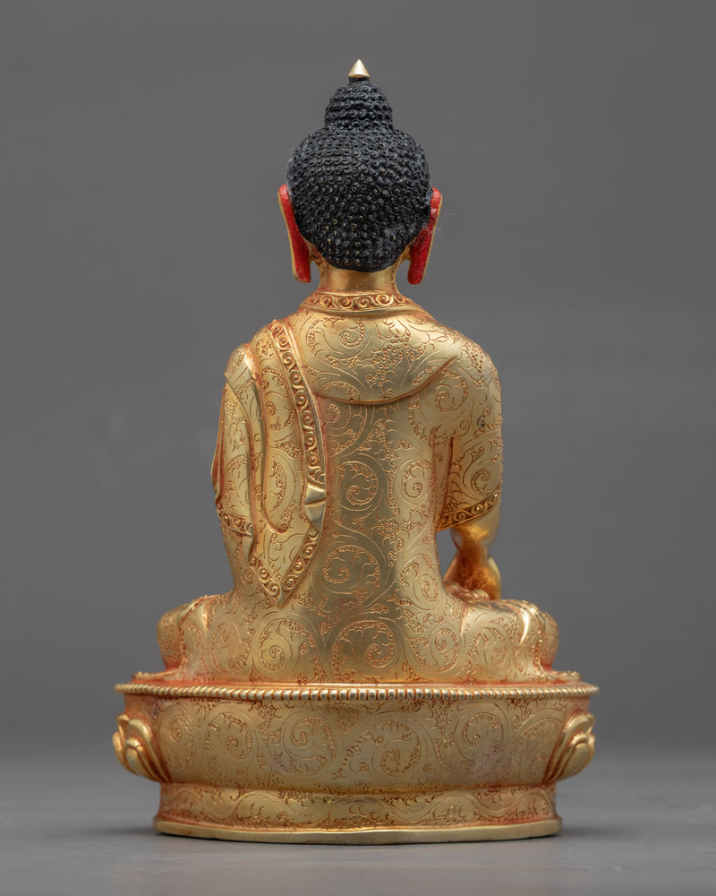 Seated Buddha Shakyamuni Statue | Gold-Gilded Buddhist Himalayan Art