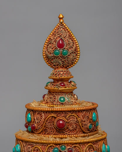 Mandala Stones Inlaid For Home Decor | 24k Gold Plated