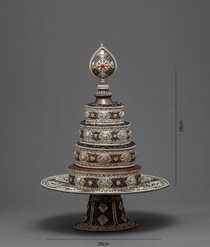 Copper Mandala Set | Silver Plated | Tibetan Treasures