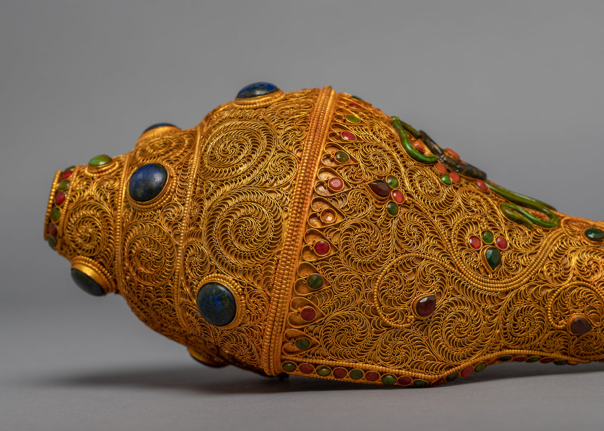 Gold Plated Conch | Himalayan Art