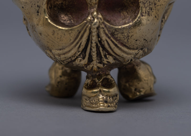 Skull Zen Incense Burner | Hand Crafted Mantra on Burner