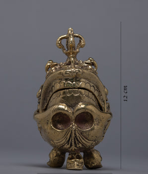 Skull Zen Incense Burner | Hand Crafted Mantra on Burner